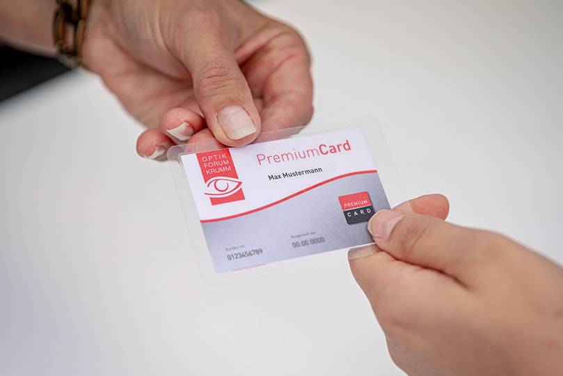 PremiumCard, Bonuskarte von Optikforum Krumm für den Nachkauf auf 2 Jahre.